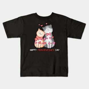 Happy Meowentines Day Cute Cat Valentines Day Kids T-Shirt